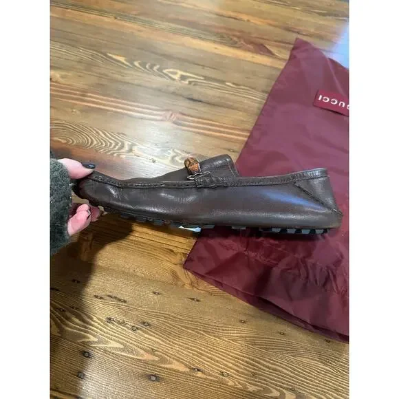 Gucci Leather Bamboo Horsebit Loafers Size 10.5 - Picture 8 of 11